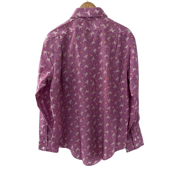 Vintage Bad Berma II Purple Zebra Button Up Permanent Press Size XL - Picture 4 of 11